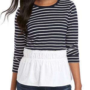 NWT Striped Ruffle Top